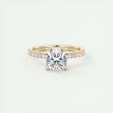 Pave Engagement Ring Featuring 2.15 CT Cushion Moissanite 8