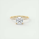 Pave Engagement Ring Featuring 2.15 CT Cushion Moissanite 8