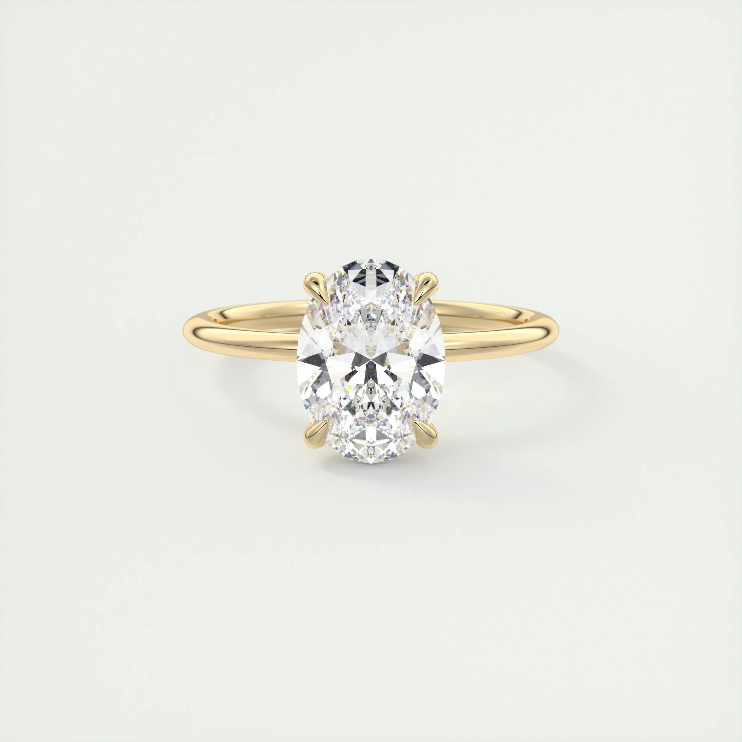 Hidden Halo Engagement Ring Featuring 1.91 CT Oval Moissanite 9