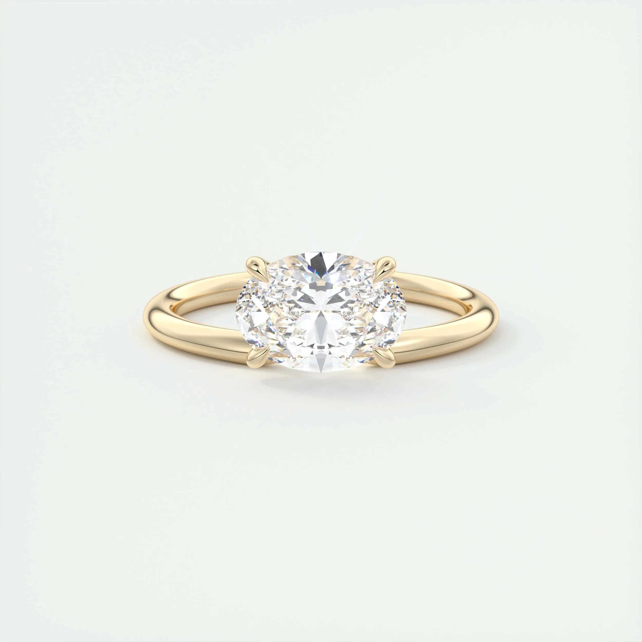 Solitaire Bezel Engagement Ring Featuring 1.91 CT Oval Moissanite 8