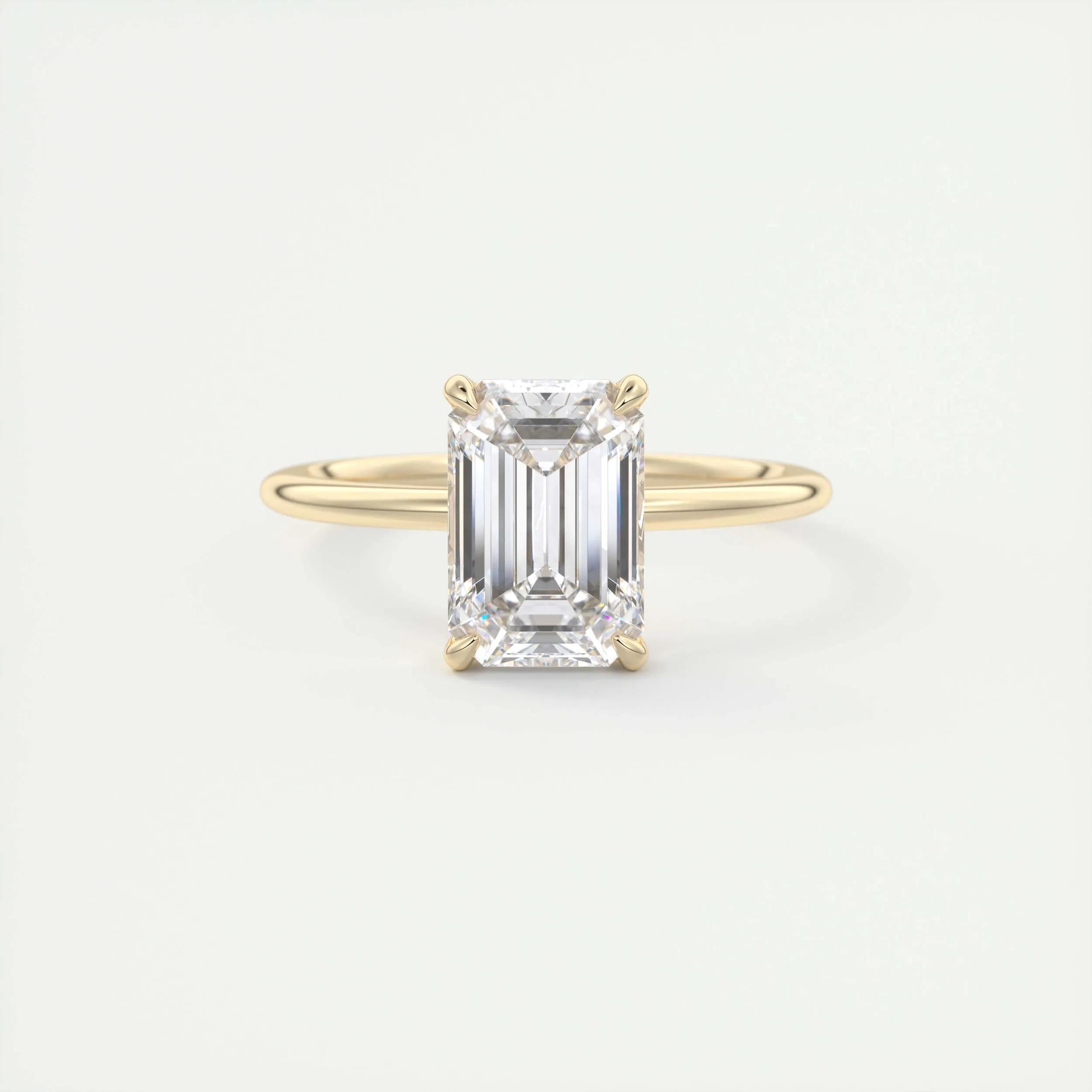 Solitaire Engagement Ring Featuring 1.91 CT Emerald Moissanite 9