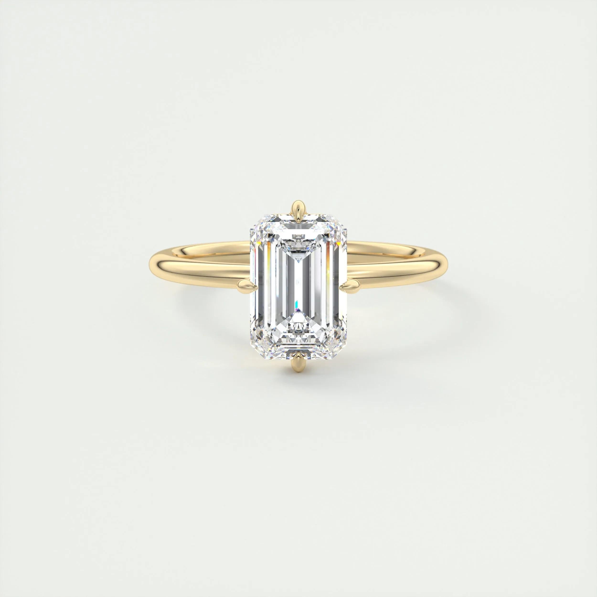 Solitaire Engagement Ring Featuring 1.91 CT Emerald Moissanite 8