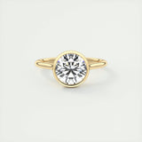 Solitaire Bezel Engagement Ring Featuring 2.0 CT Round Moissanite 7