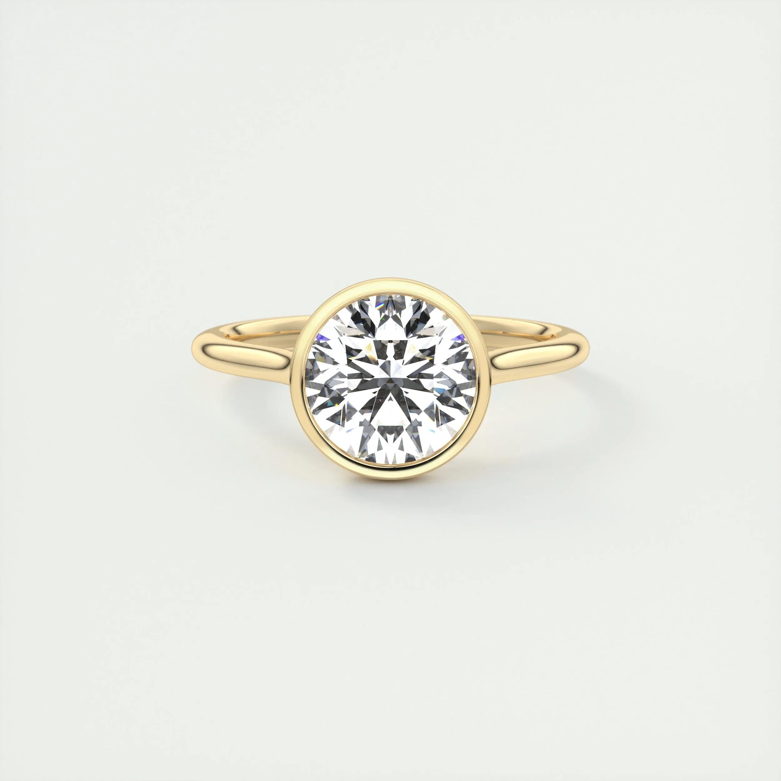 Solitaire Bezel Engagement Ring Featuring 2.0 CT Round Moissanite 7