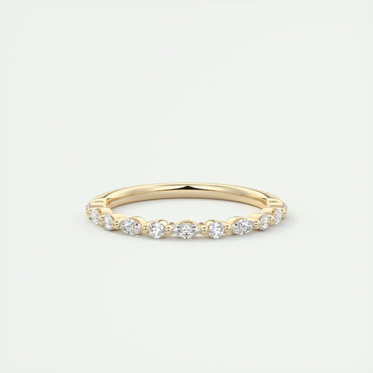 Alternative Eternity Wedding Band Featuring 0.37 TCW Round Moissanite 1