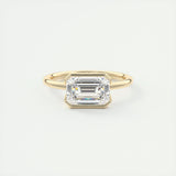 Solitaire Bezel Engagement Ring Featuring 1.91 CT Emerald Moissanite 24