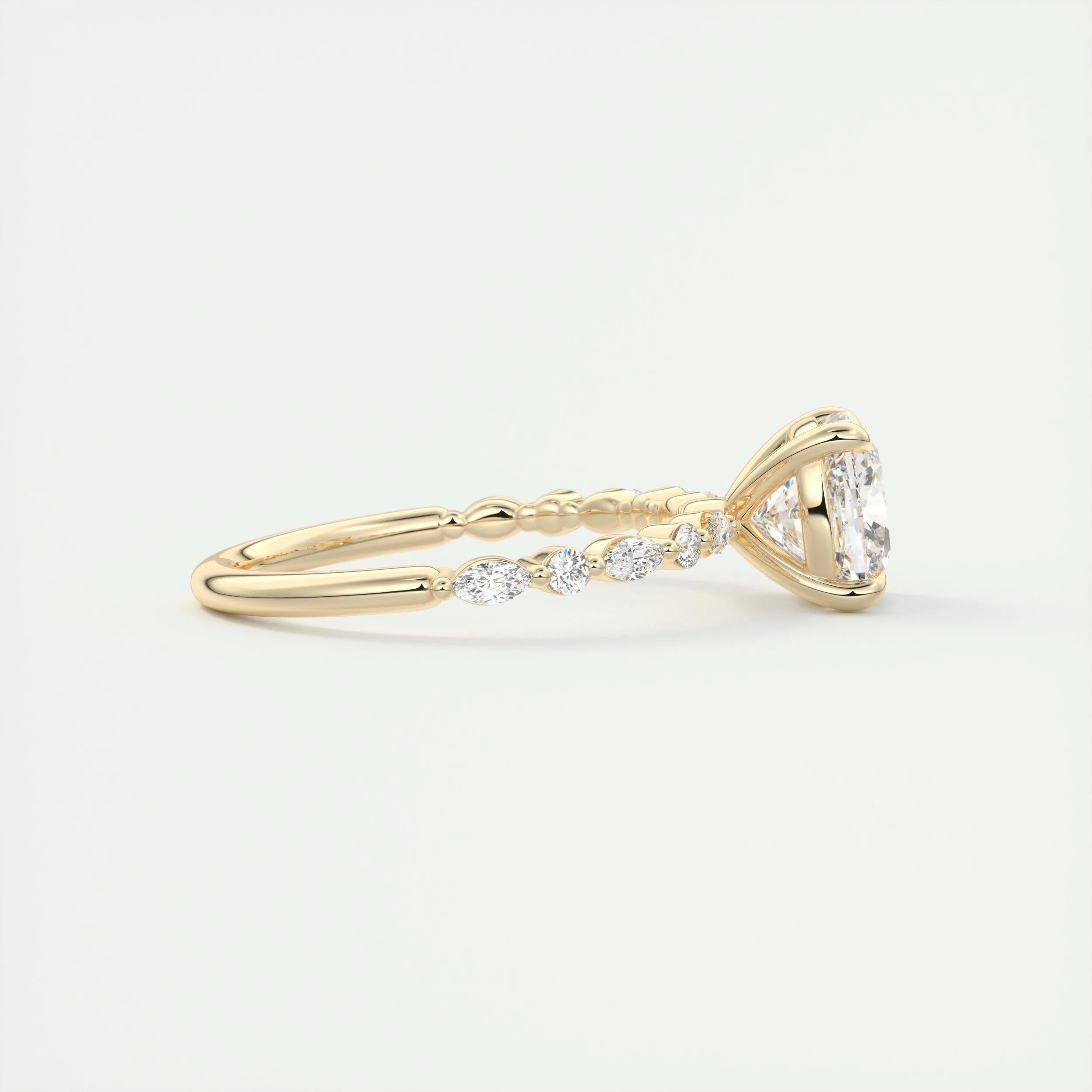 Pave Engagement Ring Featuring 2.0 CT Cushion Moissanite 9