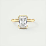 Solitaire Bezel Engagement Ring Featuring 2.10 CT Radiant Moissanite 8