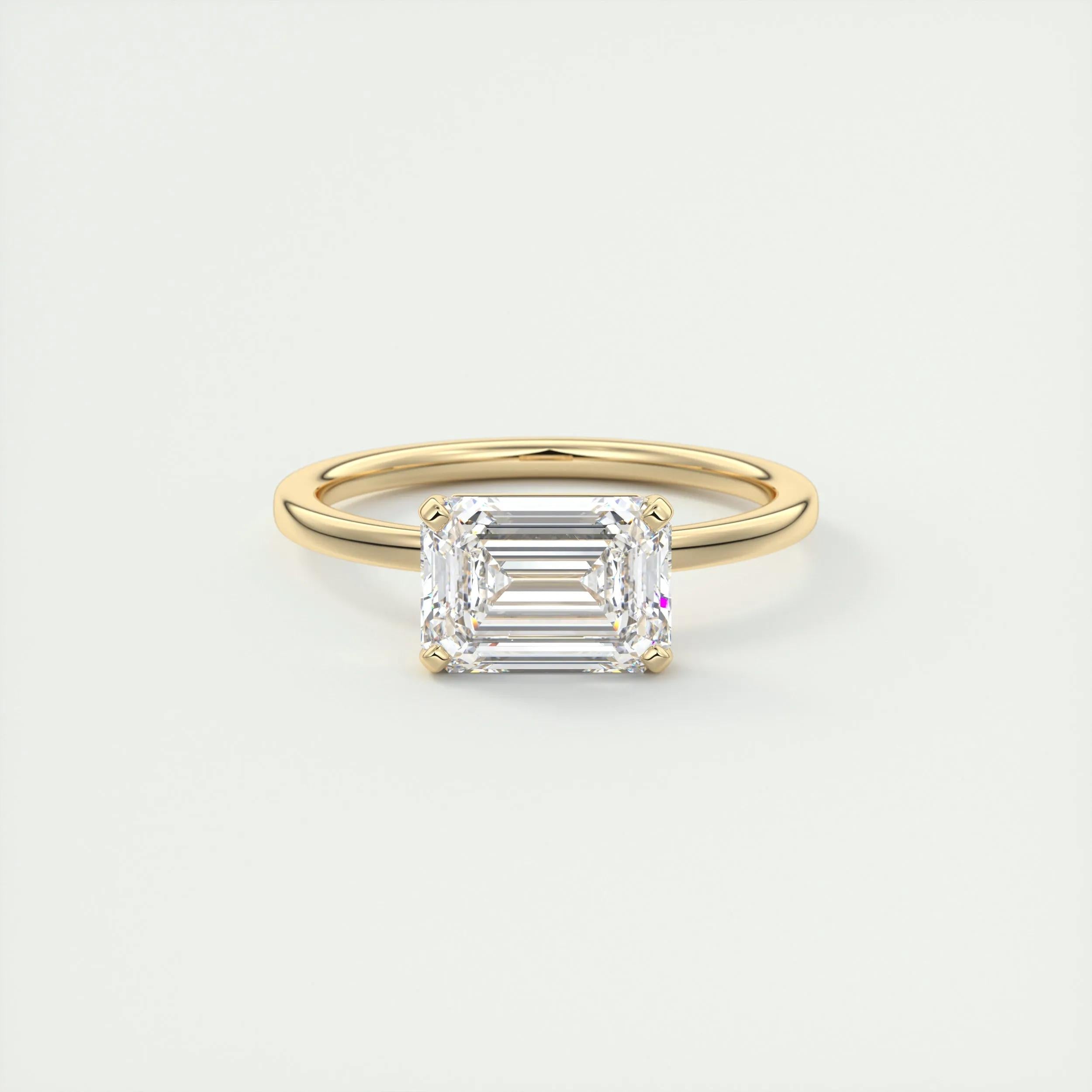 Solitaire Engagement Ring Featuring 1.91 CT Emerald Moissanite 9