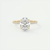 Pave Engagement Ring Featuring 1.91 CT Oval Moissanite 9