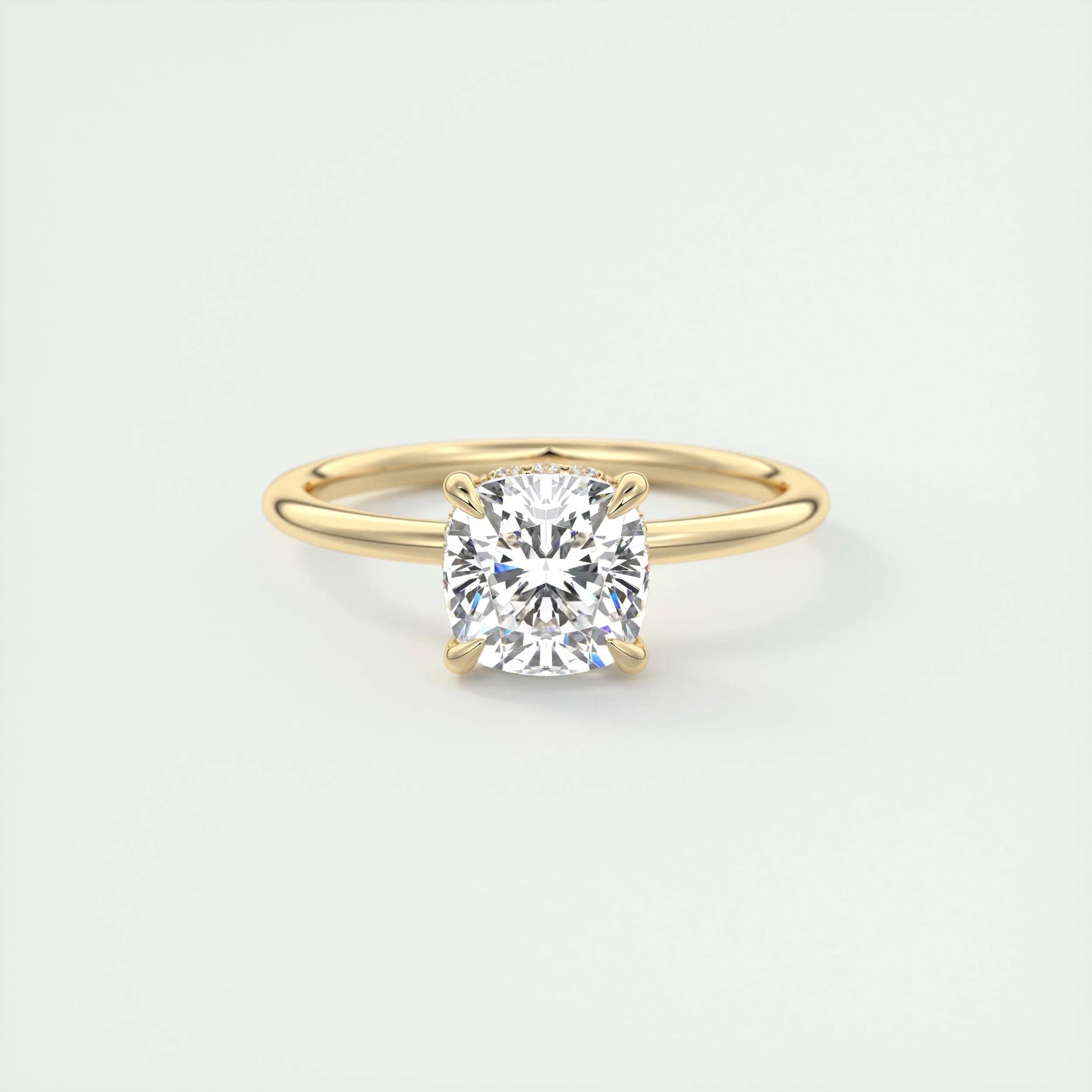Hidden Halo Engagement Ring Featuring 2.15 CT Cushion Moissanite 8
