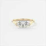 Solitaire Bezel Engagement Ring Featuring 1.98 CT Marquise Moissanite 9