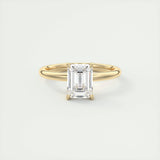 Solitaire Engagement Ring Featuring 1.91 CT Emerald Moissanite 8