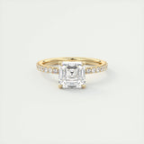 Pave Engagement Ring Featuring 2.03 CT Asscher Moissanite 8