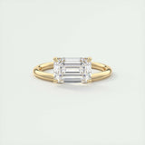 Solitaire Engagement Ring Featuring 1.91 CT East West Emerald Moissanite 8
