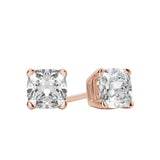 0.50 TCW-1.0 TCW Cushion Cut Moissanite Solitaire Stud Earrings 7