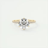 Pave Engagement Ring Featuring 2.0 CT Round Moissanite 8