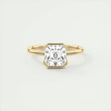 Solitaire Bezel Engagement Ring Featuring 2.03 CT Asscher Moissanite 9