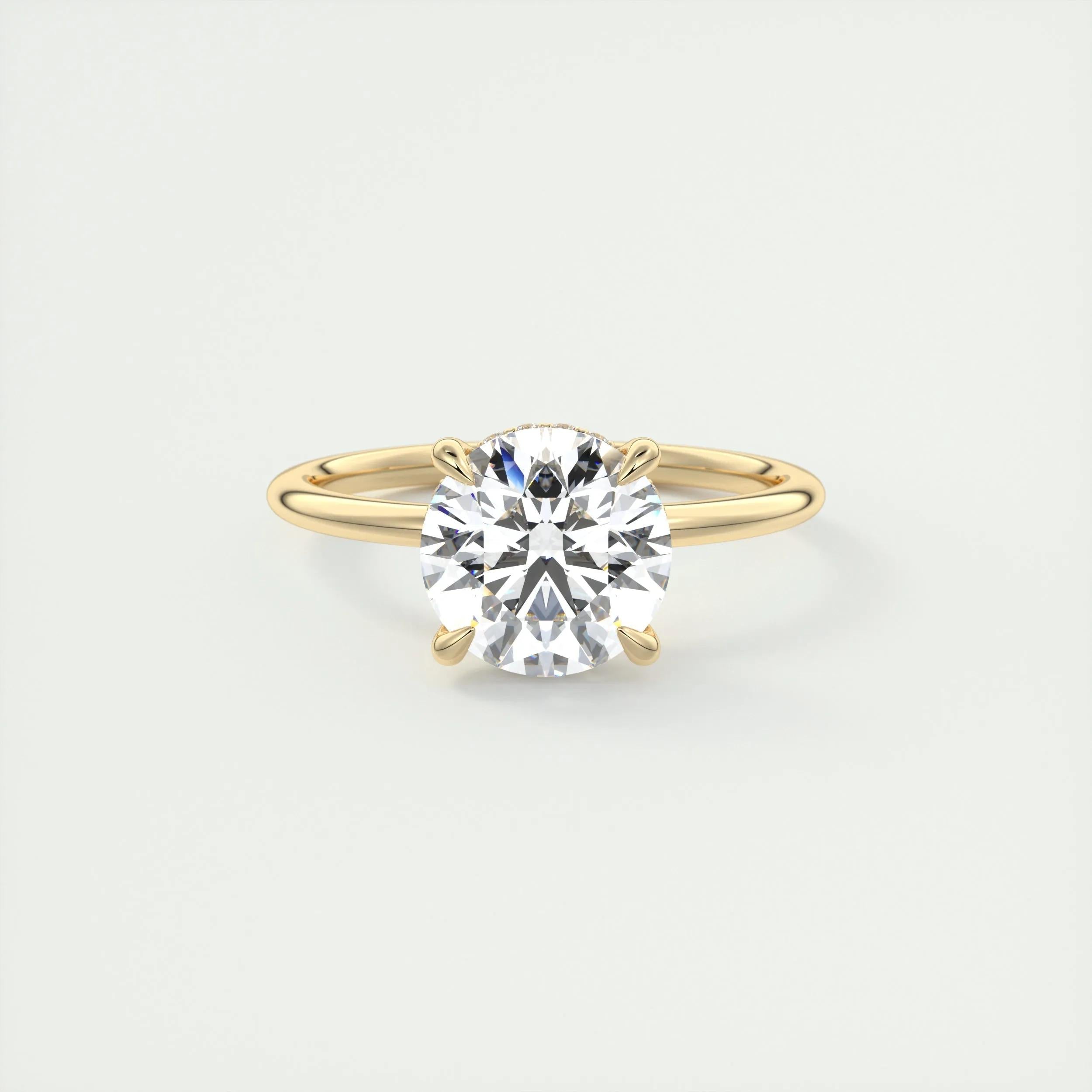 Hidden Halo Engagement Ring Featuring 2.0 CT Round Moissanite 8