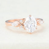 Cluster Engagement Ring Featuring 1.33 CT Oval Moissanite 3