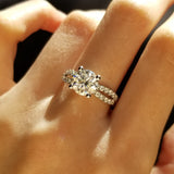 1.30 CT Round Shaped Moissanite Twisted Pave Engagement Ring 4