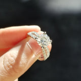 1.30 CT Round Shaped Moissanite Twisted Pave Engagement Ring 6