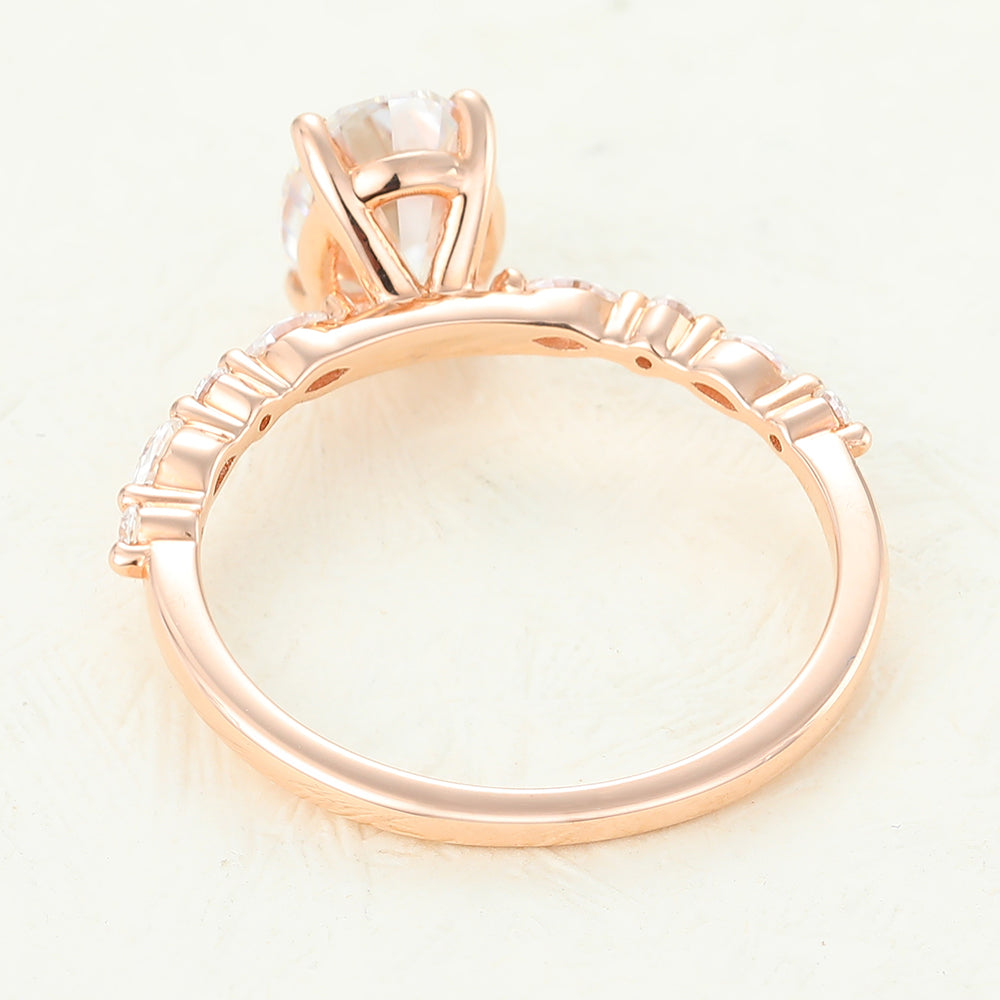 Pave Engagement Ring Featuring 1.33 CT Oval Moissanite 5