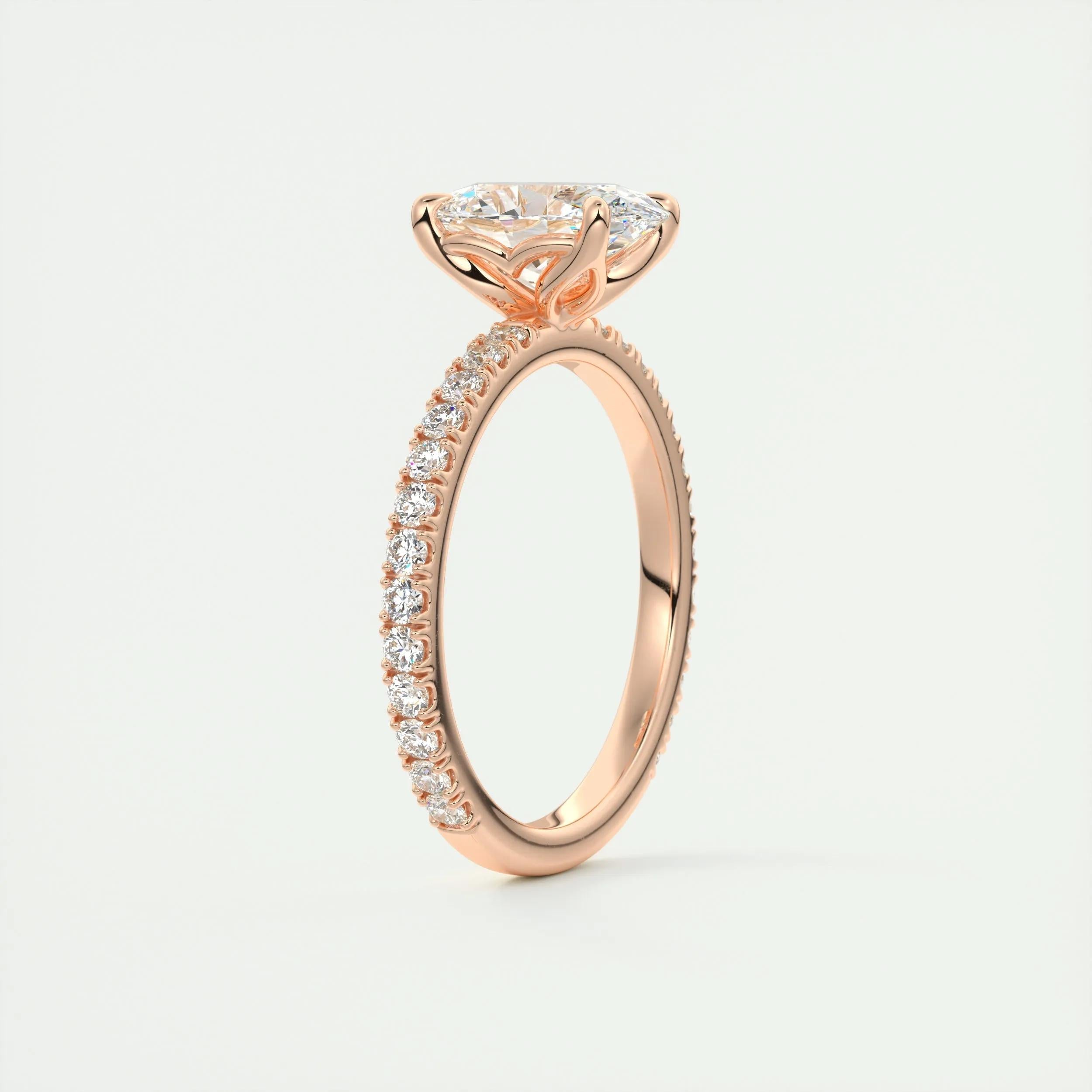 Pave Engagement Ring Featuring 1.91 CT Oval Moissanite 20