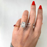 Solitaire Engagement Ring Featuring 1.91 CT Emerald Moissanite 26