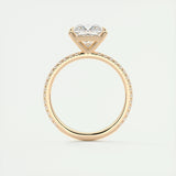 Pave Engagement Ring Featuring 2.08 CT Princess Moissanite 21