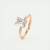 Solitaire Engagement Ring Featuring 1.91 CT Emerald Moissanite 18