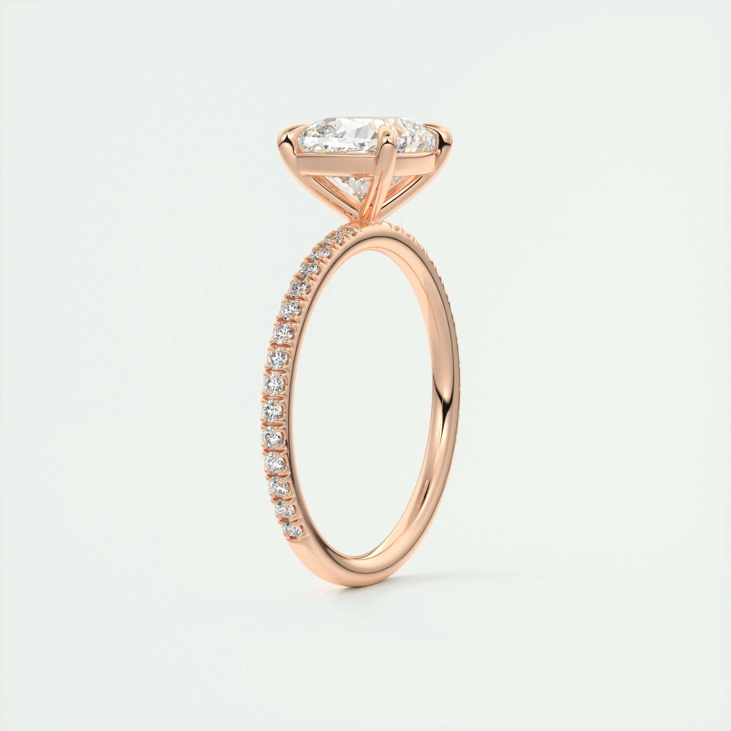 Pave Engagement Ring Featuring 2.15 CT Cushion Moissanite 20