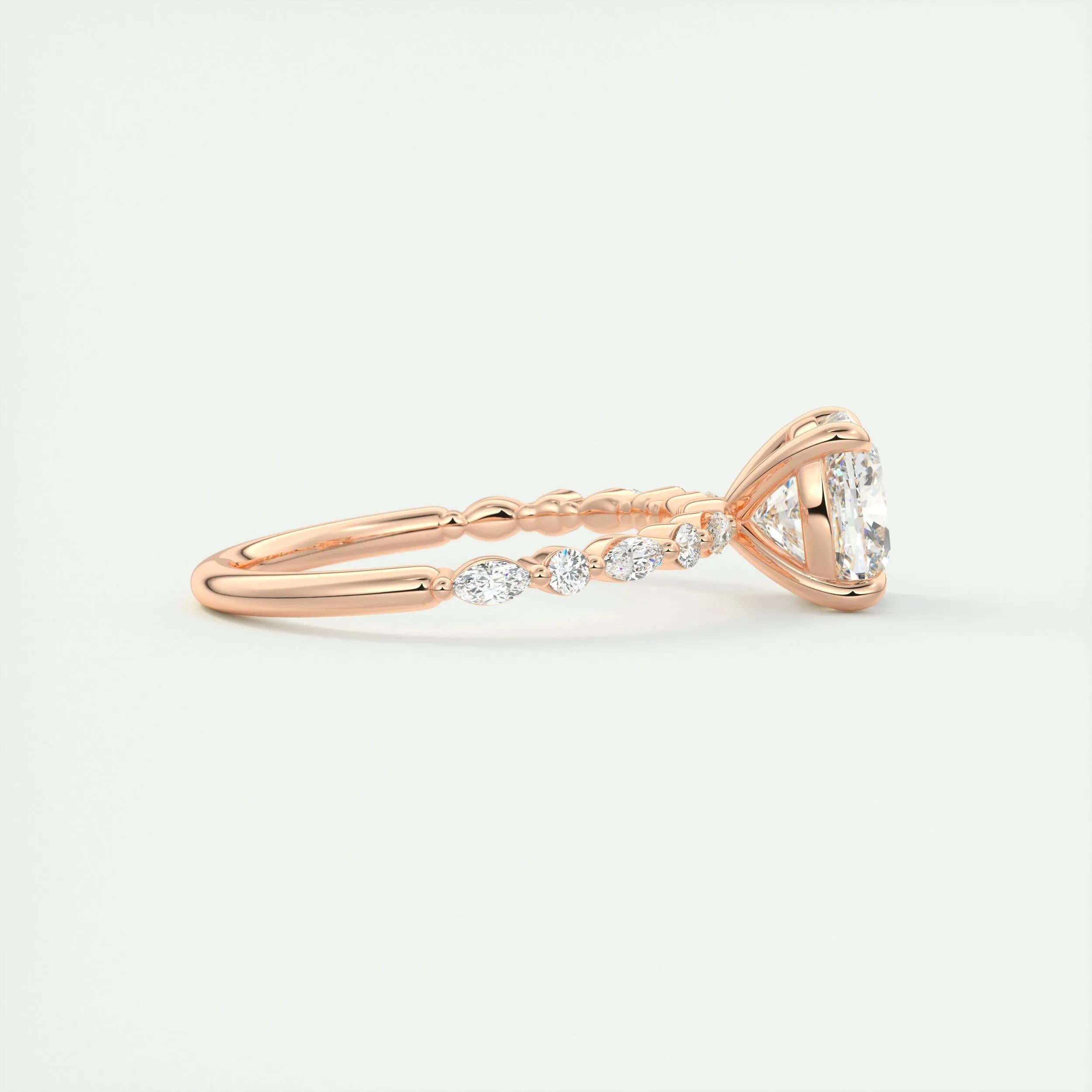 Pave Engagement Ring Featuring 2.0 CT Cushion Moissanite 16