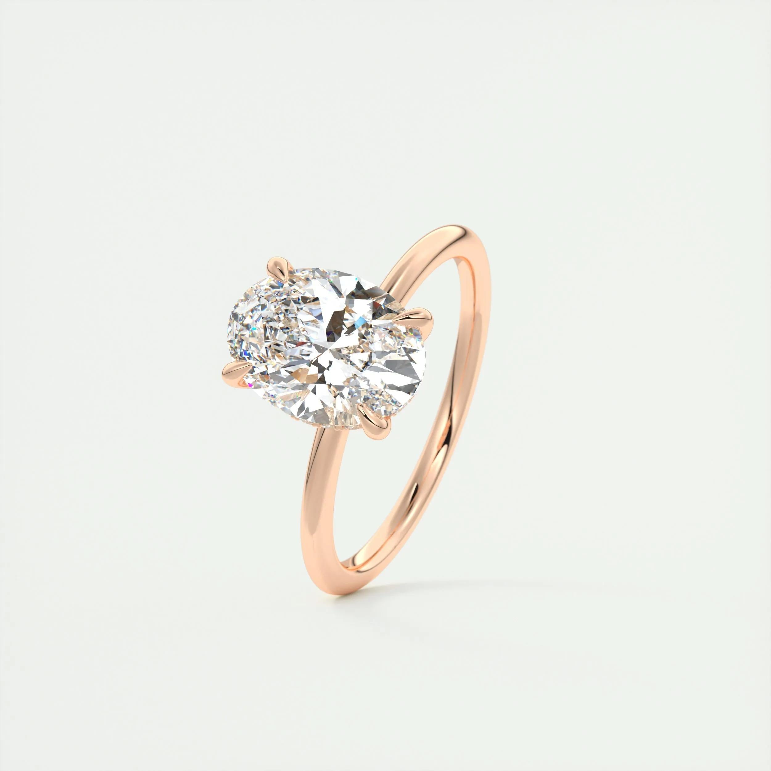 Hidden Halo Engagement Ring Featuring 1.91 CT Oval Moissanite 19