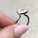 Solitaire Bezel Engagement Ring Featuring 1.91 CT Emerald Moissanite 23