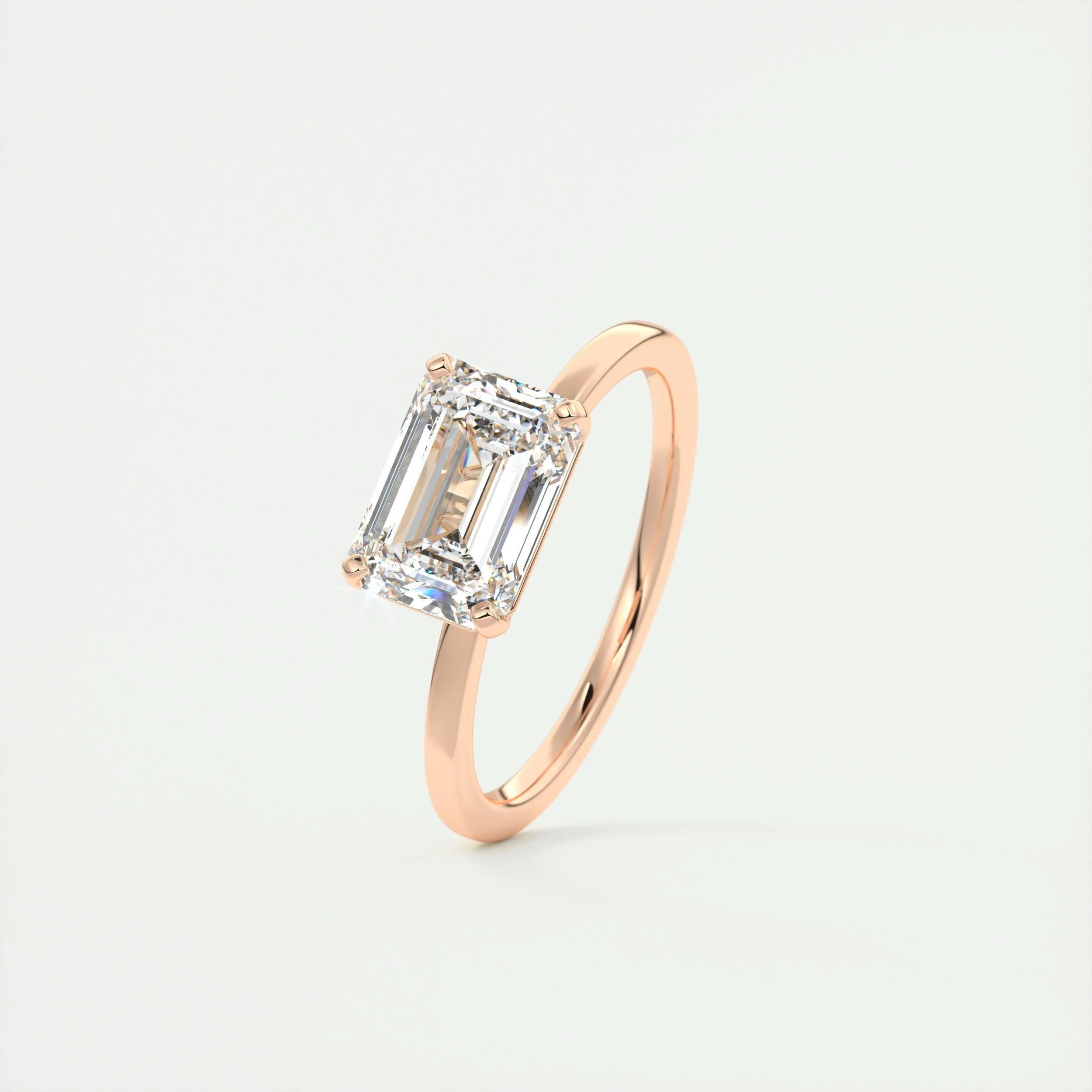 Solitaire Engagement Ring Featuring 1.91 CT Emerald Moissanite 19