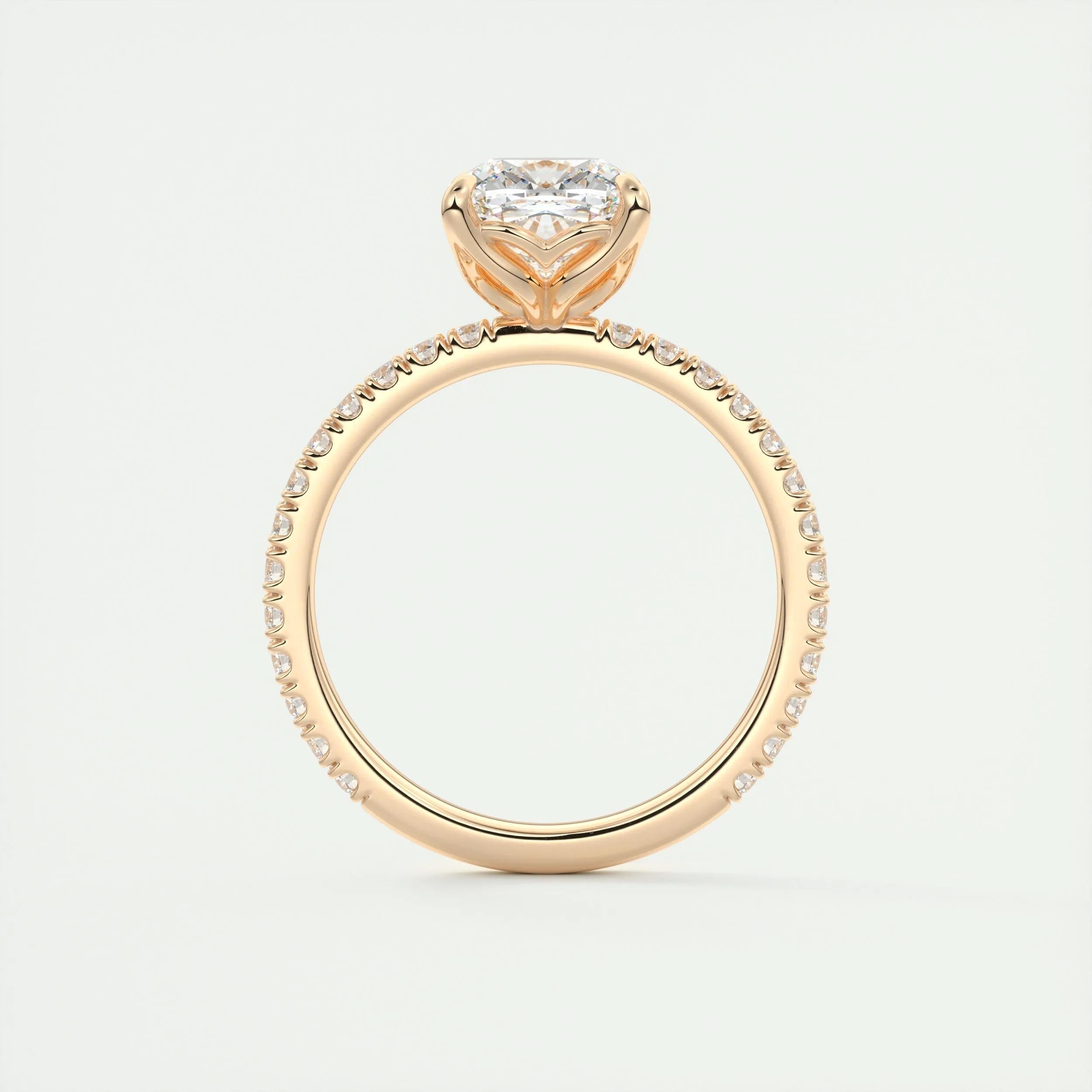 Pave Engagement Ring Featuring 2.15 CT Cushion Moissanite 21