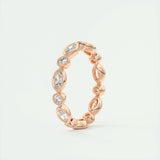 Eternity Wedding Band Featuring 0.98 TCW Marquise Round Moissanite 14