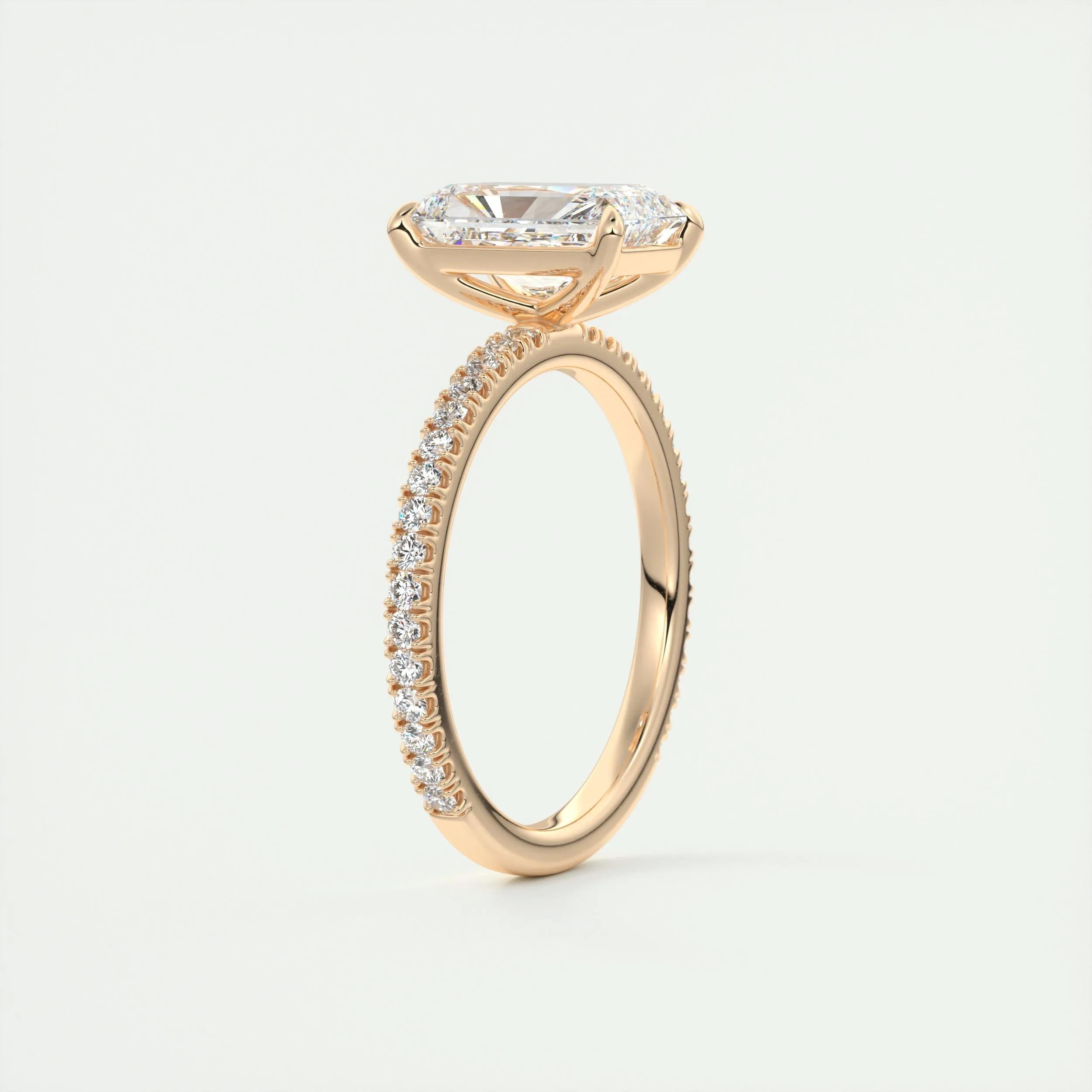 Pave Engagement Ring Featuring 2.0 CT Radiant Moissanite 21