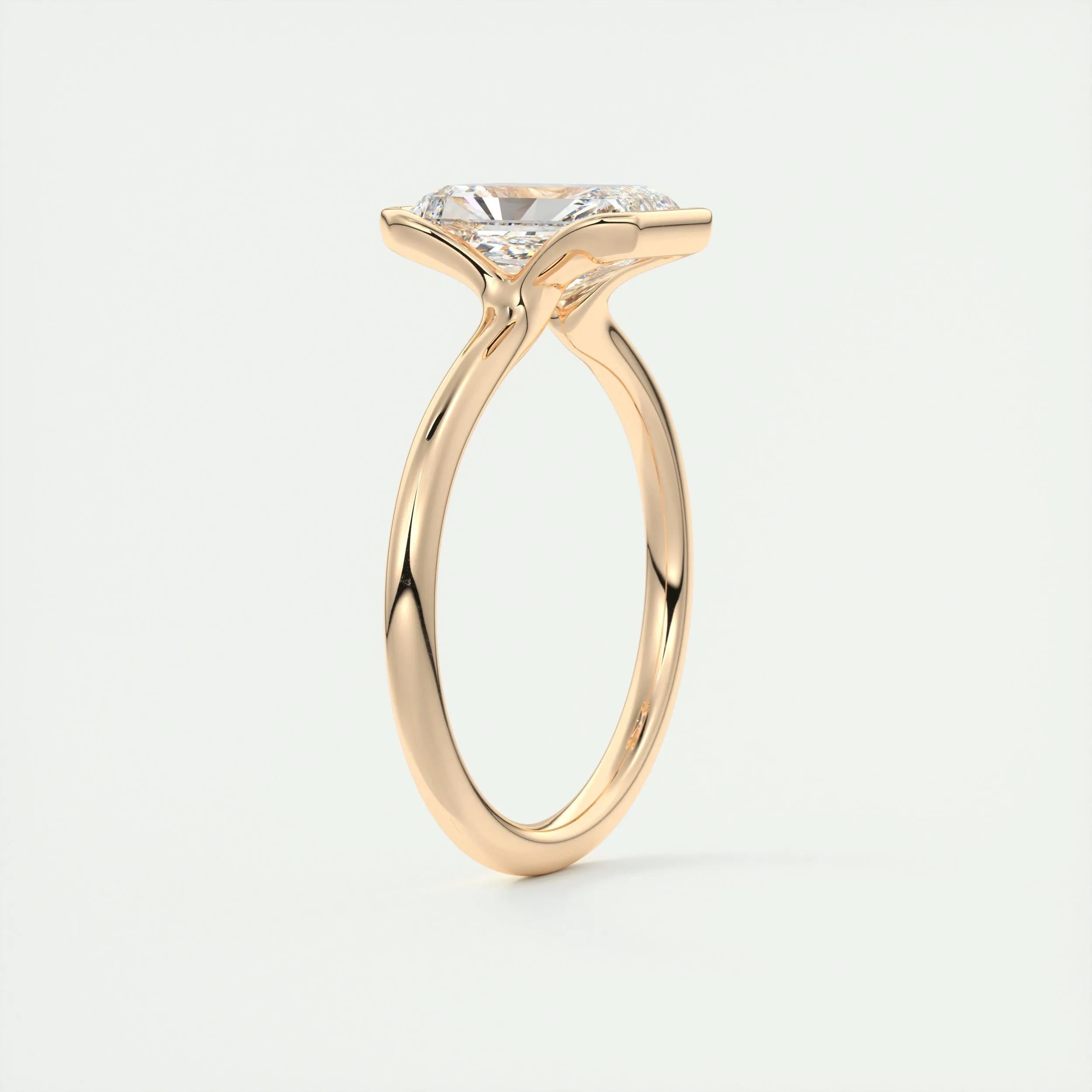 Solitaire Bezel Engagement Ring Featuring 2.10 CT Radiant Moissanite 20