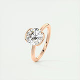 Solitaire Bezel Engagement Ring Featuring 2.0 CT Round Moissanite 18