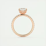 Pave Engagement Ring Featuring 2.03 CT Asscher Moissanite 20