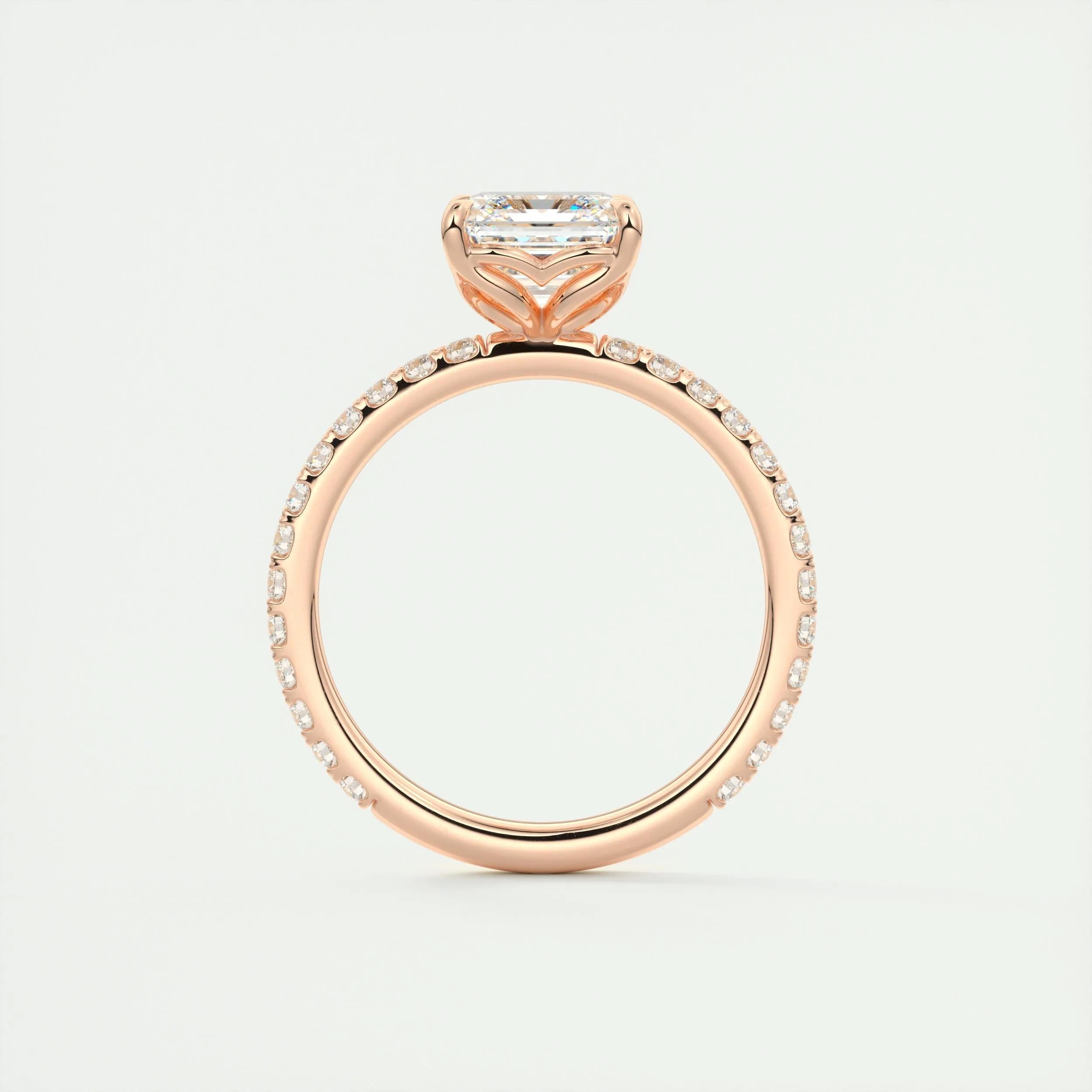 Pave Engagement Ring Featuring 2.03 CT Asscher Moissanite 20