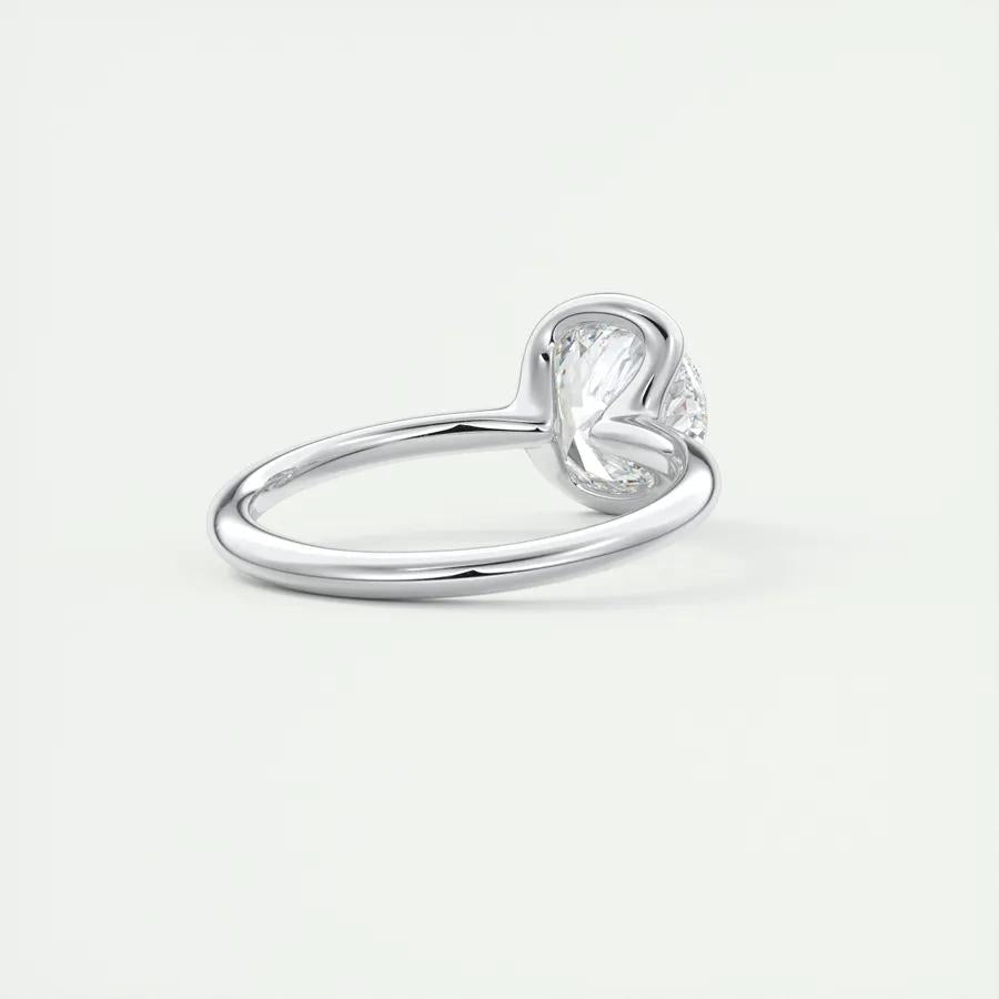 Solitaire Bezel Engagement Ring Featuring 2.0 CT Round Moissanite 3