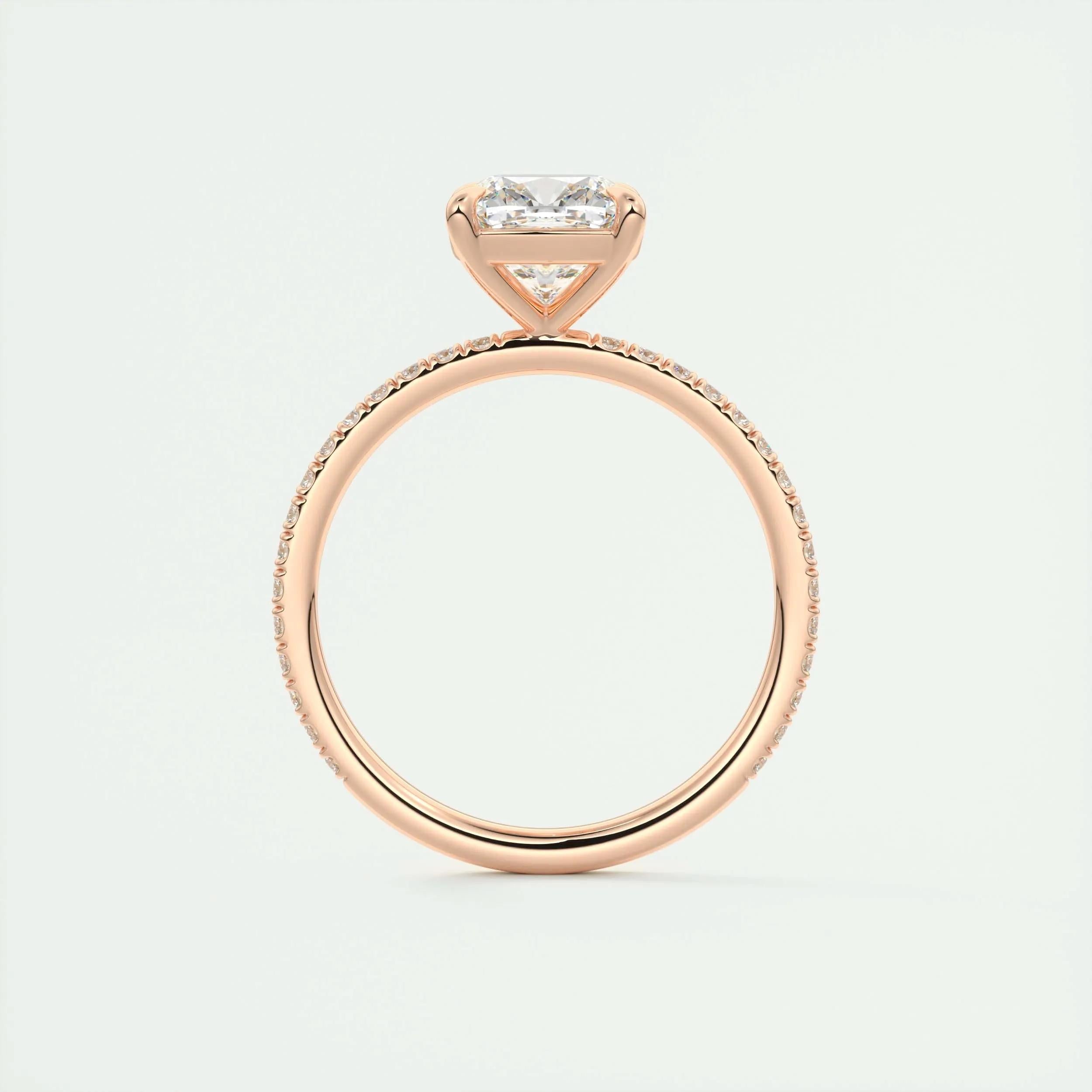 Pave Engagement Ring Featuring 2.15 CT Cushion Moissanite 21