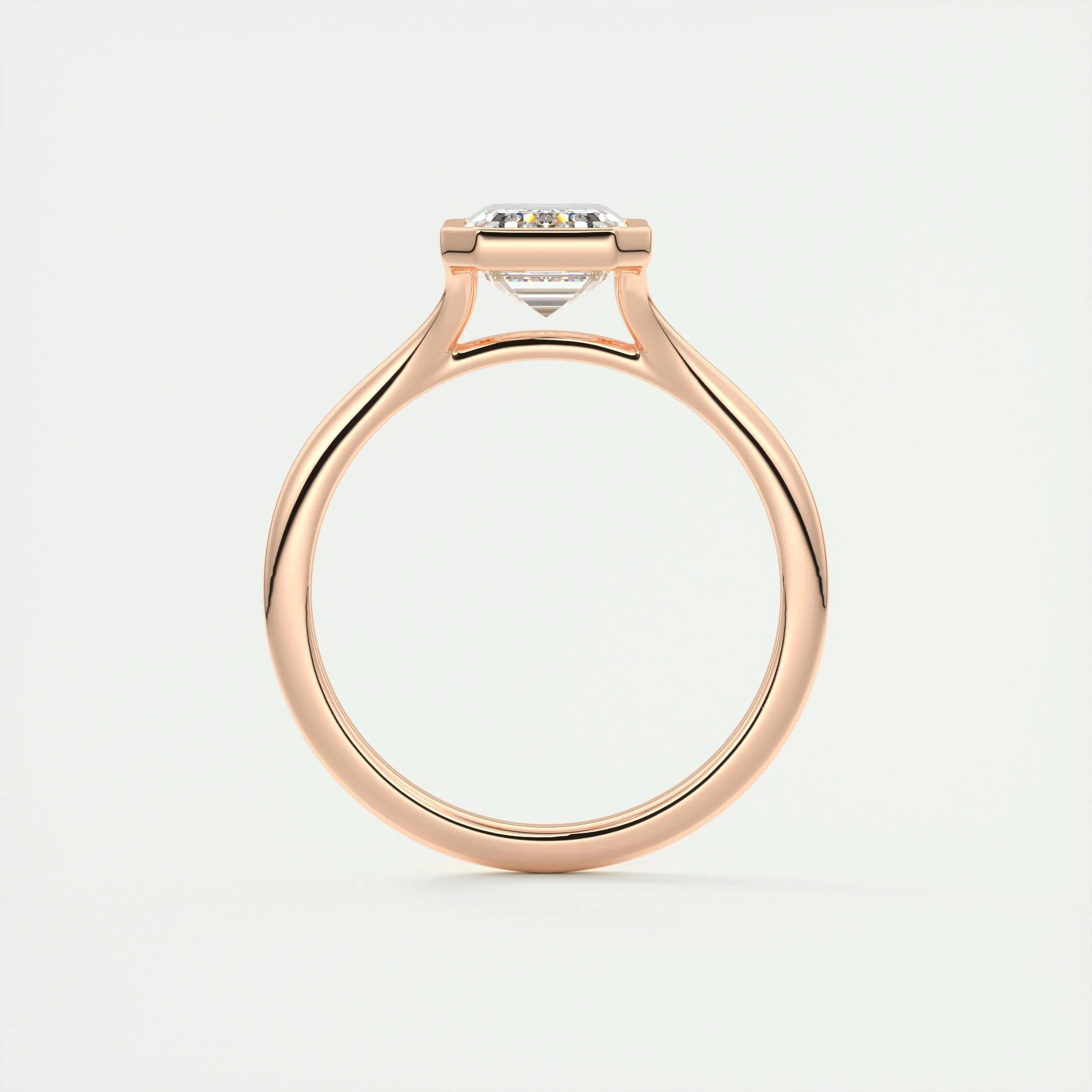 Solitaire Bezel Engagement Ring Featuring 2.03 CT Emerald Moissanite 21