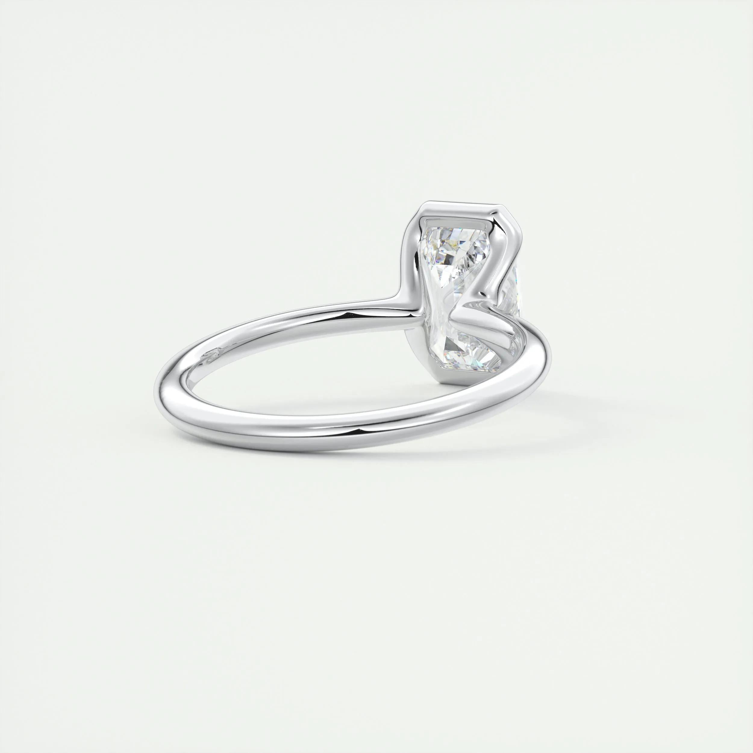 Solitaire Bezel Engagement Ring Featuring 1.91 CT Emerald Moissanite 4