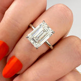 Solitaire Engagement Ring Featuring 1.91 CT Emerald Moissanite 2