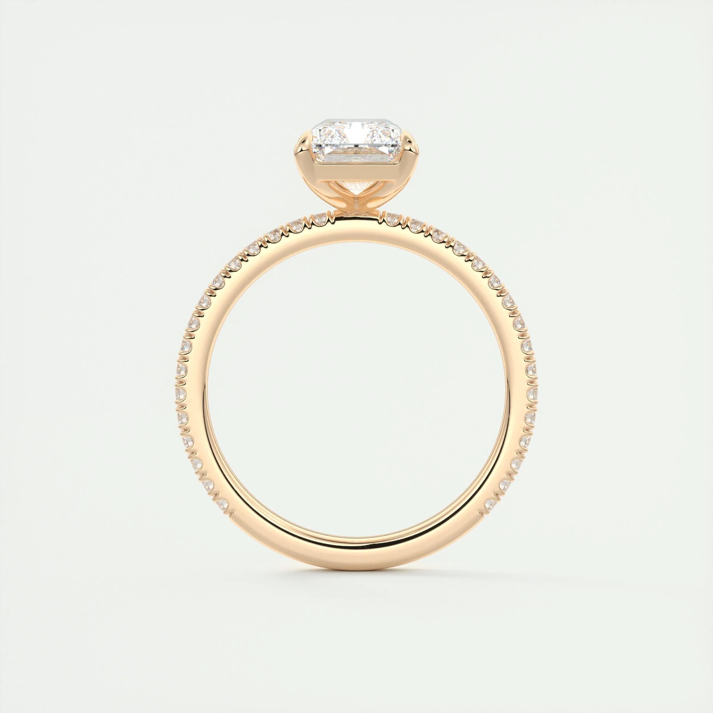 Pave Engagement Ring Featuring 2.0 CT Radiant Moissanite 22