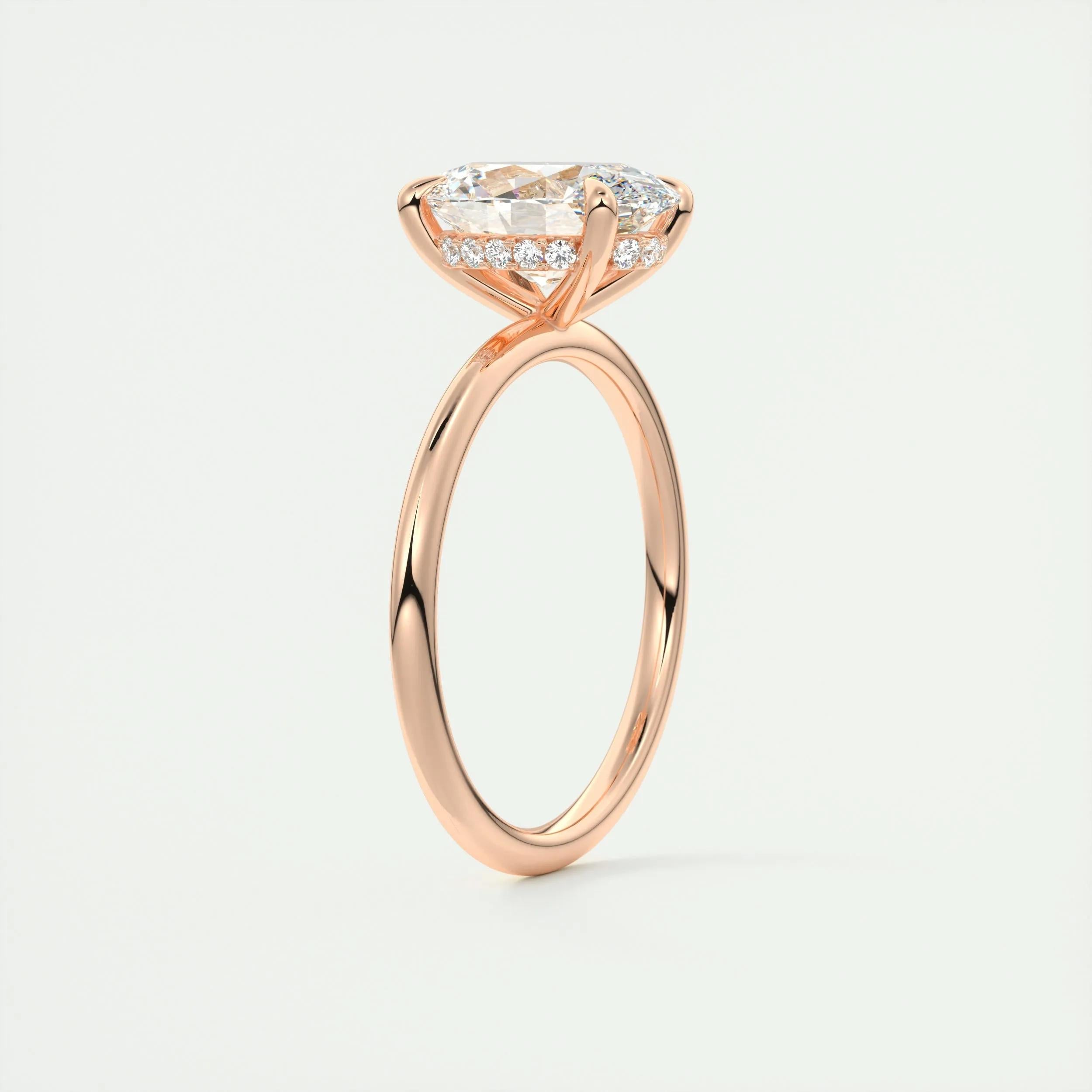Hidden Halo Engagement Ring Featuring 1.91 CT Oval Moissanite 21